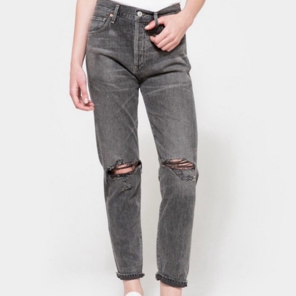 Citizens of Humanity Liya Grey Distressed Jeans - Picture 2 of 6
